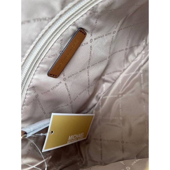 Michael Kors MK Jet Set Medium Logo Dome Satchel Handbag | Purse | Bag - Brown - Picture 9 of 12